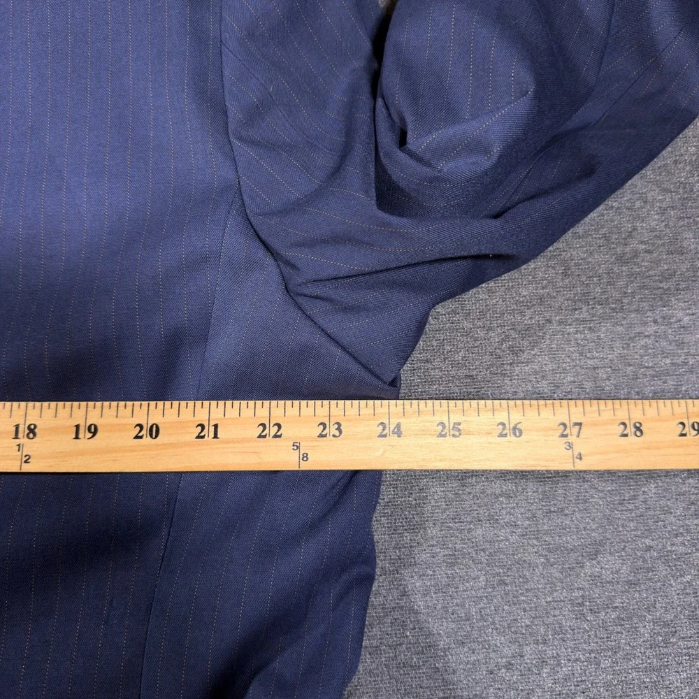 Banana Republic Suit Jacket Men 48R Blue Pinstripe Tailored Fit 2 Button Blazer